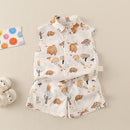 Clothing Baby Boy  Outfit Set Lightweight Two-Piece Vest Set