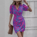 Waist collection printed dress for women