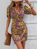 Waist collection printed dress for women