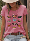 Cotton T-shirt butterfly short sleeved shirt