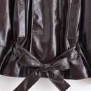 Street waist collection short leather windbreaker