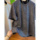 Elastic Casual Men's Short Sleeve T-Shirt Fashion Brand Summer Design Premium SequinLightweight Casual Tee