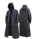 EVA adult hemmed raincoat one-piece transparent thickened black and white raincoat rain gear