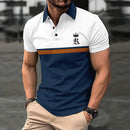 Printed button polo shirt sports polo shirt