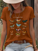 Cotton T-shirt butterfly short sleeved shirt