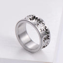 Time to Run Men's and Women's Stainless Steel Gear Rings
