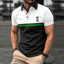 Printed button polo shirt sports polo shirt