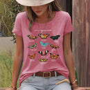 Cotton T-shirt butterfly short sleeved shirt