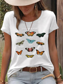 Cotton T-shirt butterfly short sleeved shirt