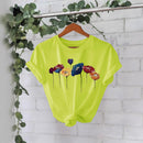 Cotton T-shirt with colorful flowers