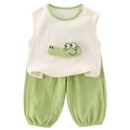 Baby Boy Vest Romper Cartoon Crocodile Outdoor Wear  Children's Clothing