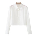Classic collar casual long sleeved short shirt