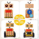 Wooden Montessori multifunctional gear assembly robot for children's hands-on training logic ability puzzle toy