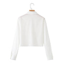 Classic collar casual long sleeved short shirt