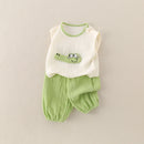 Baby Boy Vest Romper Cartoon Crocodile Outdoor Wear  Children's Clothing