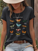 Cotton T-shirt butterfly short sleeved shirt