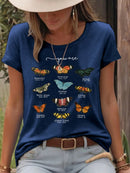 Cotton T-shirt butterfly short sleeved shirt