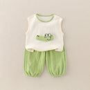 Baby Boy Vest Romper Cartoon Crocodile Outdoor Wear  Children's Clothing