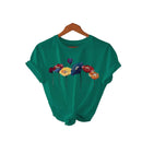 Cotton T-shirt with colorful flowers