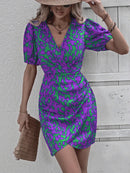 Waist collection printed dress for women