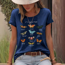 Cotton T-shirt butterfly short sleeved shirt