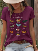 Cotton T-shirt butterfly short sleeved shirt