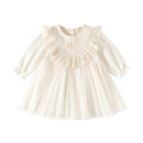 Girl Lace Vintage Elegant Dress Children's Clothing Tulle Sweet Dress