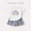 Short Sleeve Boy Casual Lightweight Breathable Striped Shorts Children's Clothing