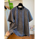 Elastic Casual Men's Short Sleeve T-Shirt Fashion Brand Summer Design Premium SequinLightweight Casual Tee