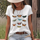Cotton T-shirt butterfly short sleeved shirt