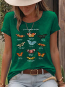 Cotton T-shirt butterfly short sleeved shirt