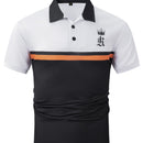 Printed button polo shirt sports polo shirt