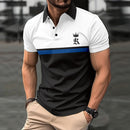 Printed button polo shirt sports polo shirt