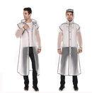 EVA adult hemmed raincoat one-piece transparent thickened black and white raincoat rain gear