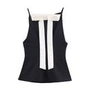 Hot girl back bow top women's clothing