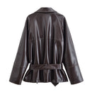 Street waist collection short leather windbreaker